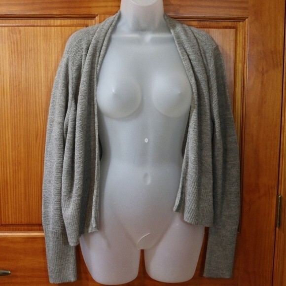 Eileen Fisher Gray Alpaca High Low Cardigan Sweater Set Medium - Picture 12 of 16